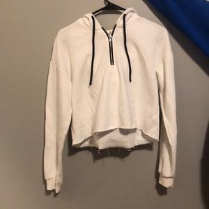 Garage White Cropped Hoodie